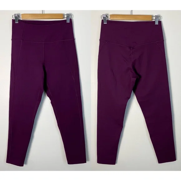 Girlfriend Collective Plum Compressive High Rise Legging Medium Purple Tights - Picture 6 of 16